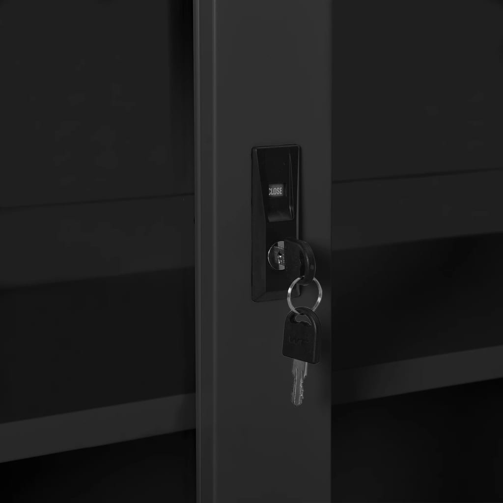 Armadio con Ante Scorrevoli Antracite 90x40x90 cm in Acciaio | homemem39
