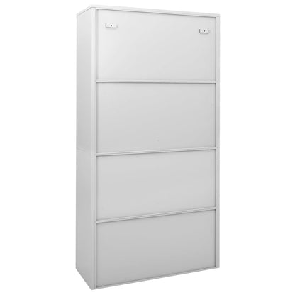 Armadio con Anta Scorrevole Grigio Chiaro 90x40x180 cm Acciaio | homemem39