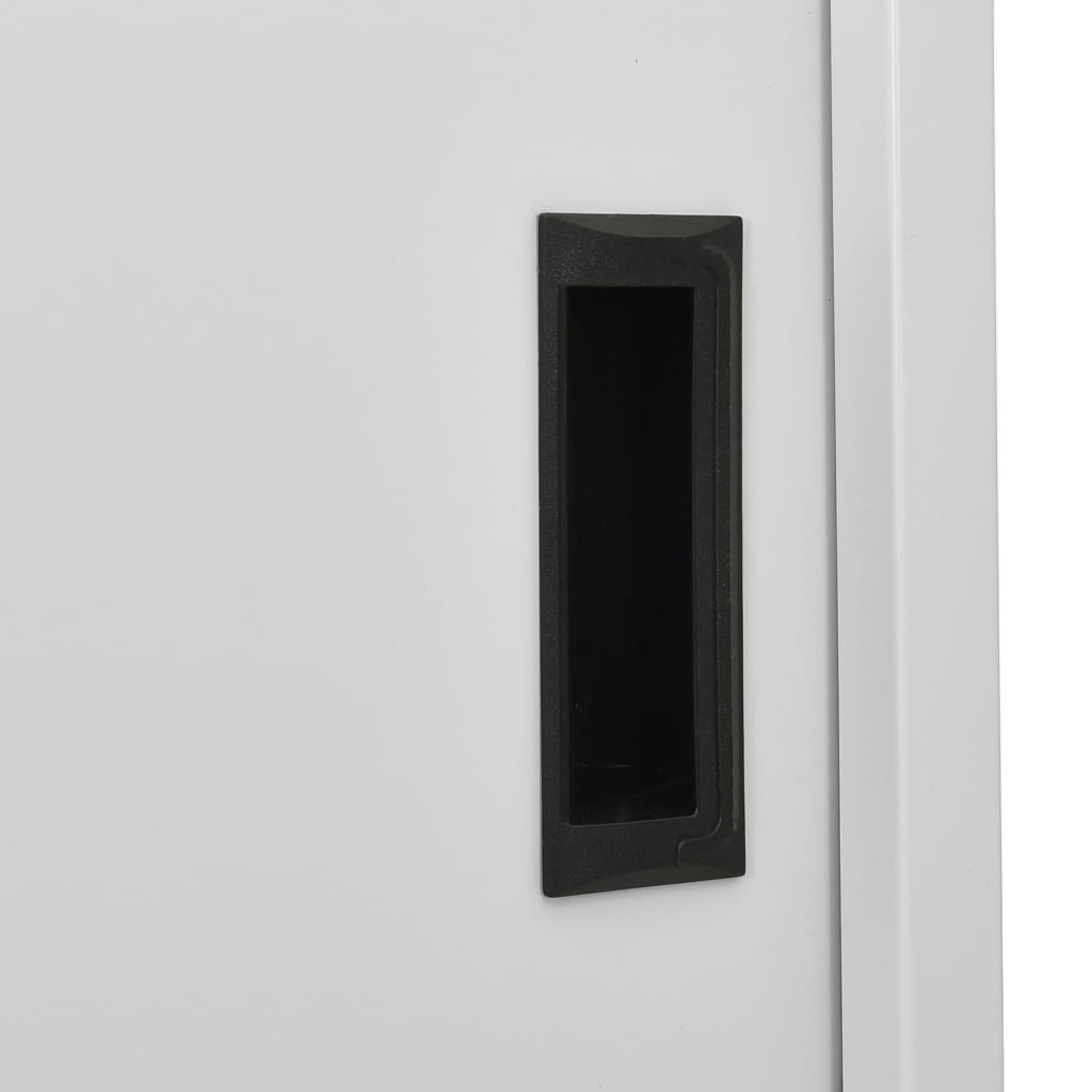 Armadio con Anta Scorrevole Grigio Chiaro 90x40x180 cm Acciaio | homemem39