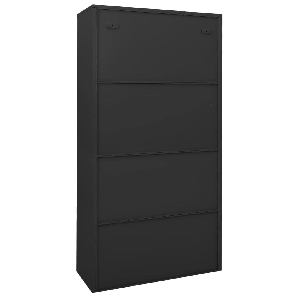 Armadio Ufficio Anta Scorrevole Antracite 90x40x180 cm Acciaio | homemem39