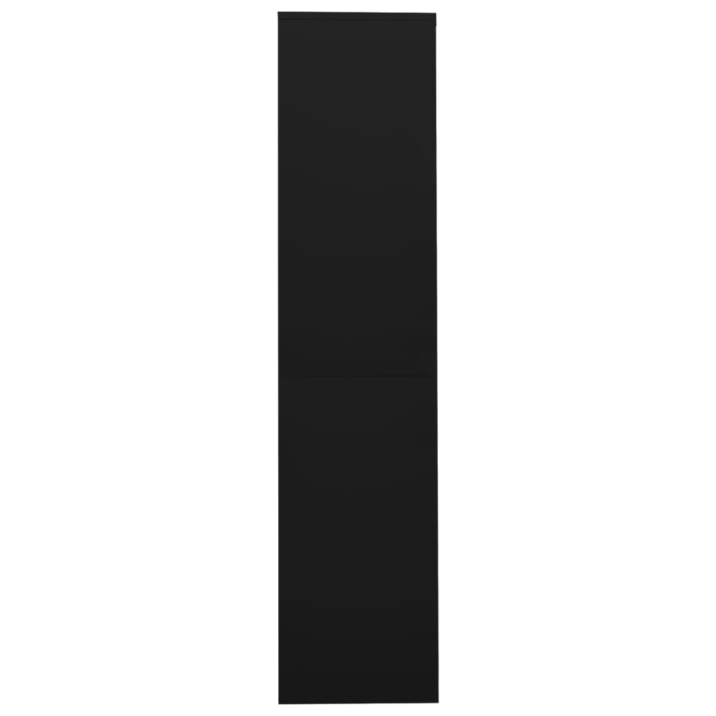 Armadio per Ufficio Anta Scorrevole Nero 90x40x180 cm Acciaio | homemem39