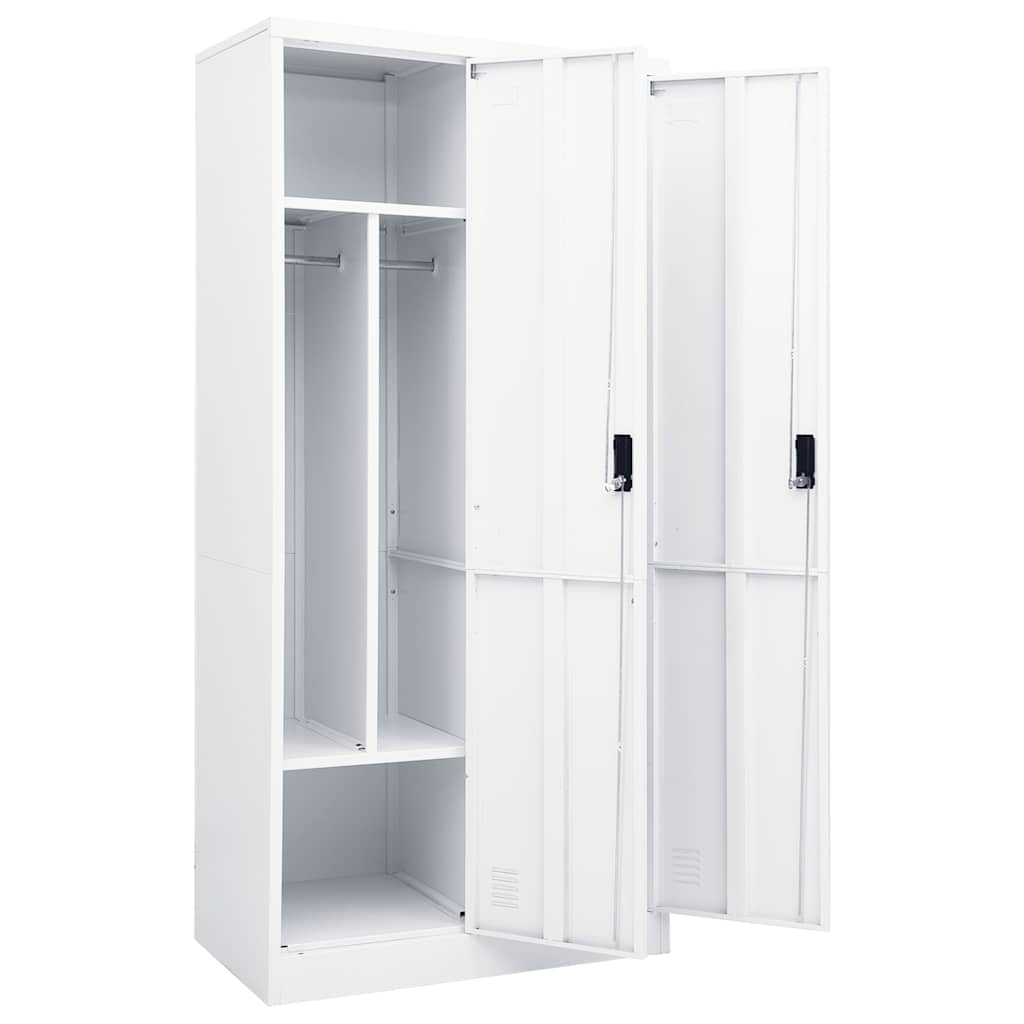 Armadio Bianco 80x50x180 cm in Acciaio | homemem39