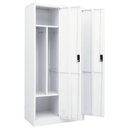 Armadio Bianco 80x50x180 cm in Acciaio | homemem39