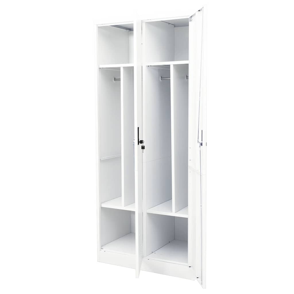 Armadio Bianco 80x50x180 cm in Acciaio | homemem39