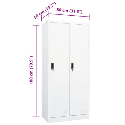Armadio Bianco 80x50x180 cm in Acciaio | homemem39