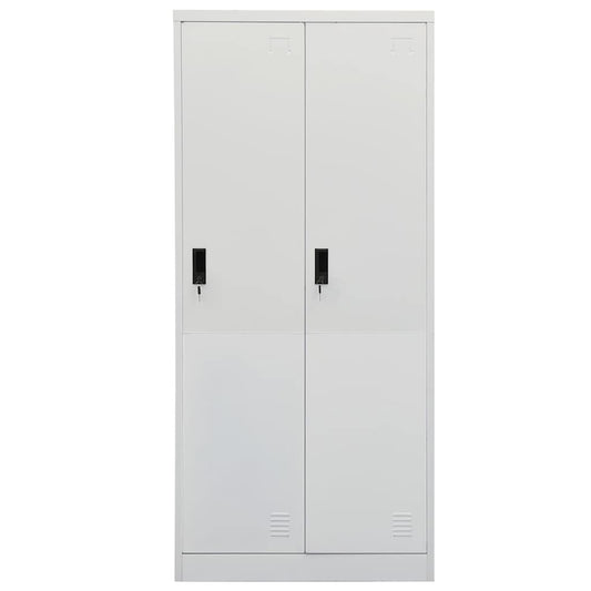 Armadio Grigio Chiaro 80x50x180 cm in Acciaio | homemem39