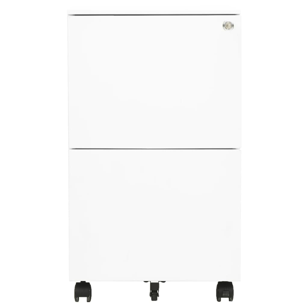 Schedario Mobile Bianco 39x45x67 cm in Acciaio - homemem39