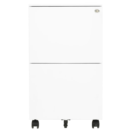 Schedario Mobile Bianco 39x45x67 cm in Acciaio - homemem39