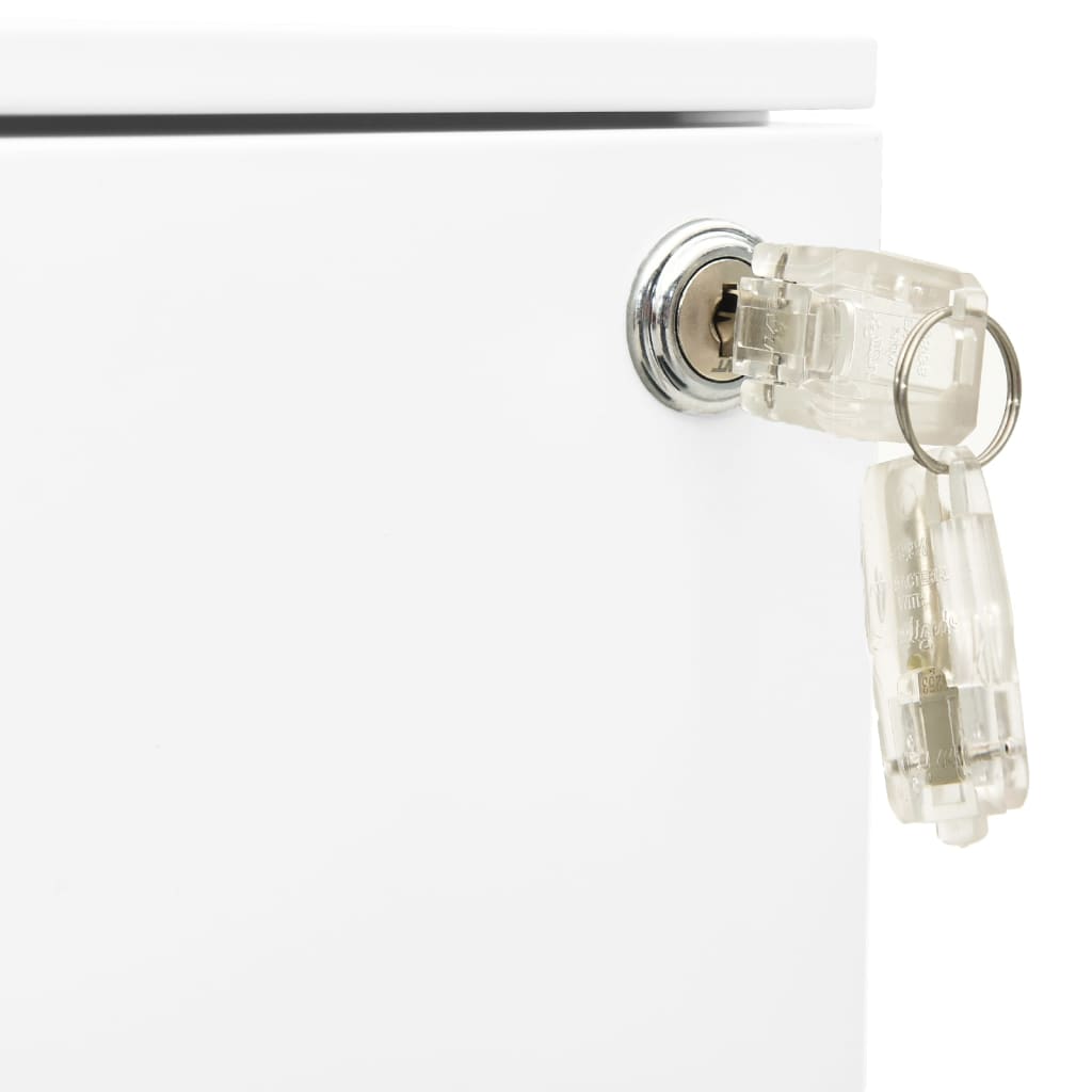 Schedario Mobile Bianco 39x45x67 cm in Acciaio - homemem39