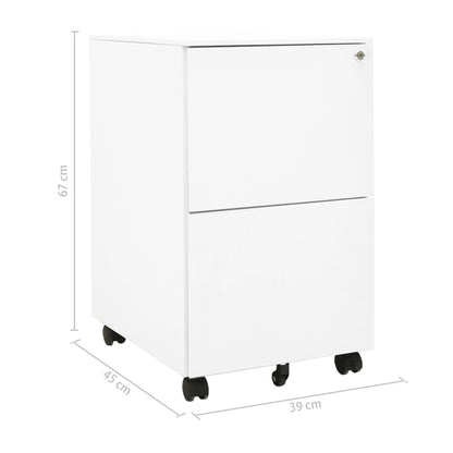 Schedario Mobile Bianco 39x45x67 cm in Acciaio - homemem39