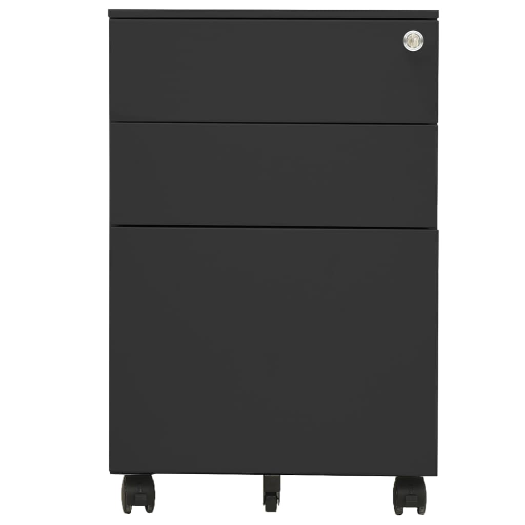 Schedario Mobile Antracite 39x45x60 cm in Acciaio - homemem39