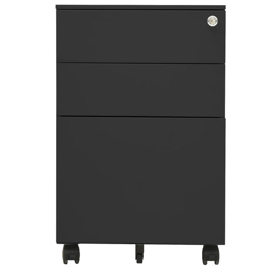 Schedario Mobile Antracite 39x45x60 cm in Acciaio - homemem39