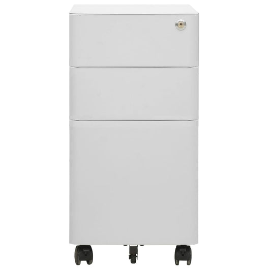 Schedario Mobile Grigio Chiaro 30x45x59 cm in Acciaio - homemem39