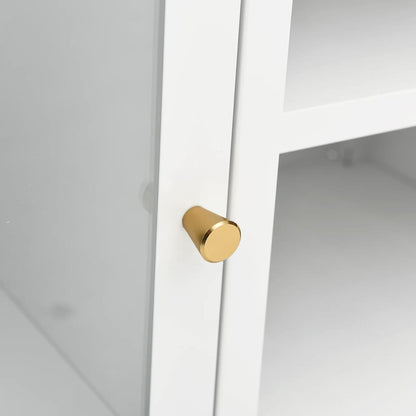White TV cabinet 105x35x52 cm in Steel and Glass