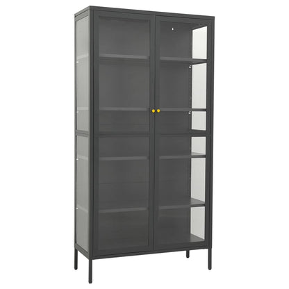 Vetrina Antracite 90x40x180 cm in Acciaio e Vetro Temperato - homemem39