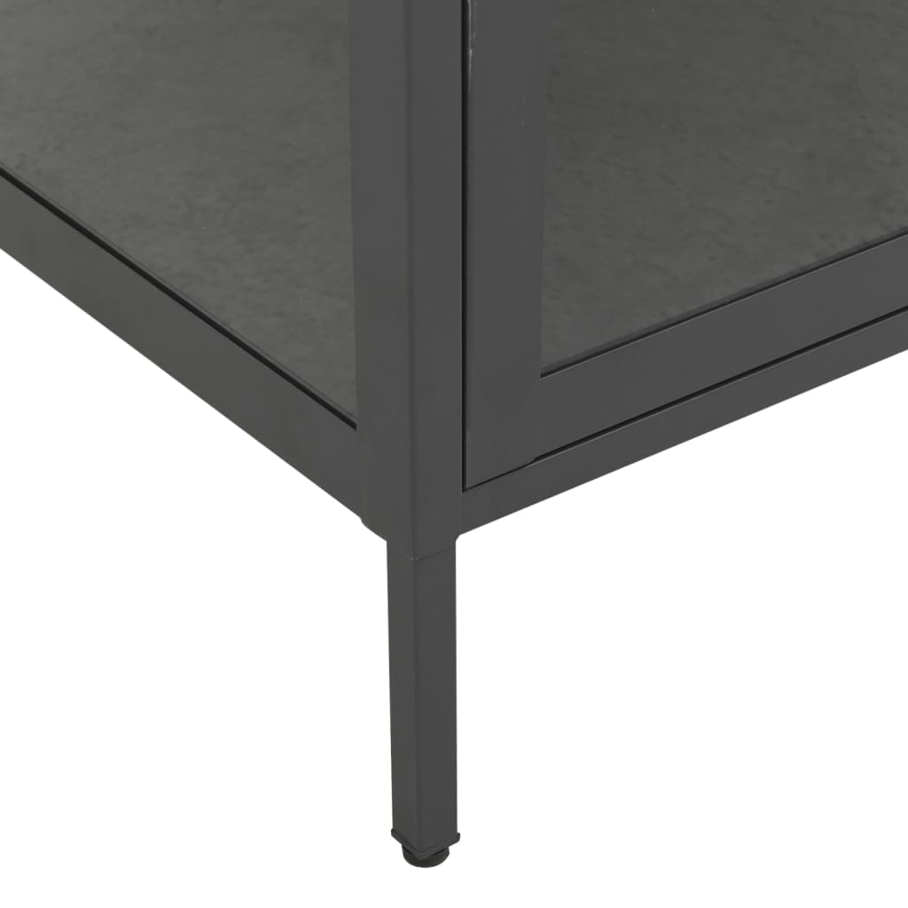 Vetrina Antracite 90x40x180 cm in Acciaio e Vetro Temperato - homemem39