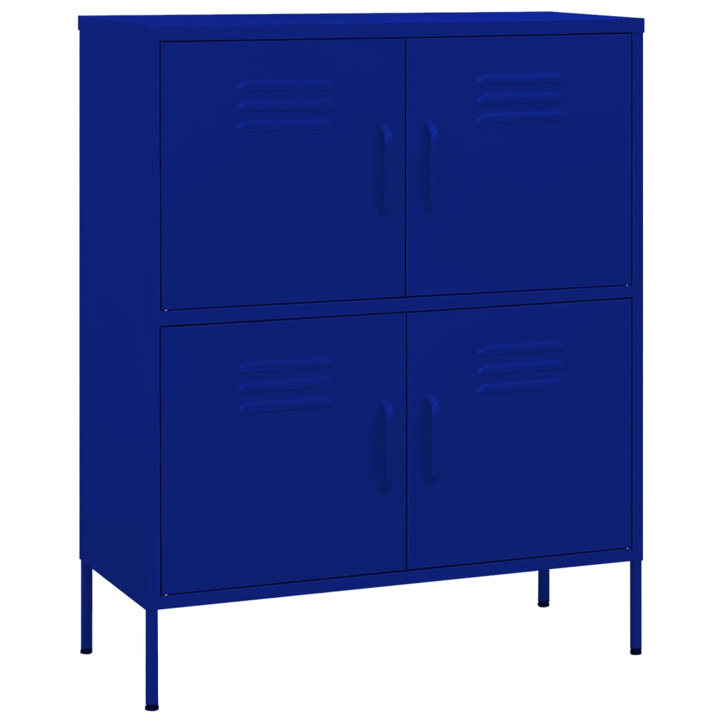 Armadietto Blu Marino 80x35x101,5 cm in Acciaio | homemem39