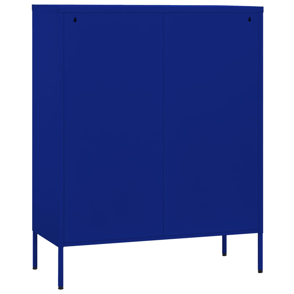 Armadietto Blu Marino 80x35x101,5 cm in Acciaio | homemem39