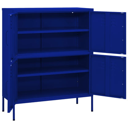 Armadietto Blu Marino 80x35x101,5 cm in Acciaio | homemem39