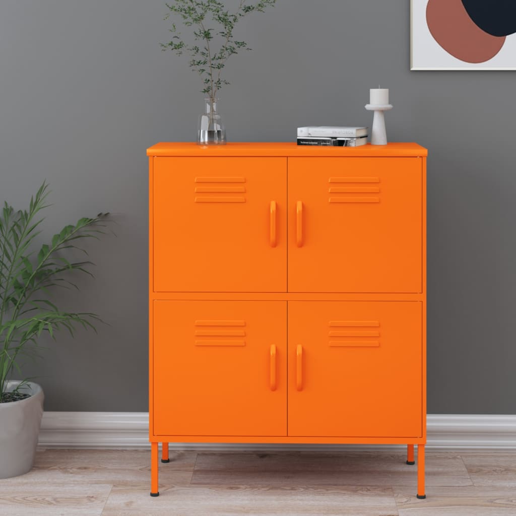 Armadietto Arancione 80x35x101,5 cm in Acciaio | homemem39
