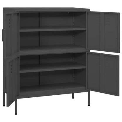 Armadietto Antracite 80x35x101,5 cm in Acciaio - homemem39