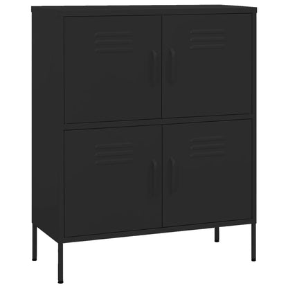 Armadietto Nero 80x35x101,5 cm in Acciaio | homemem39