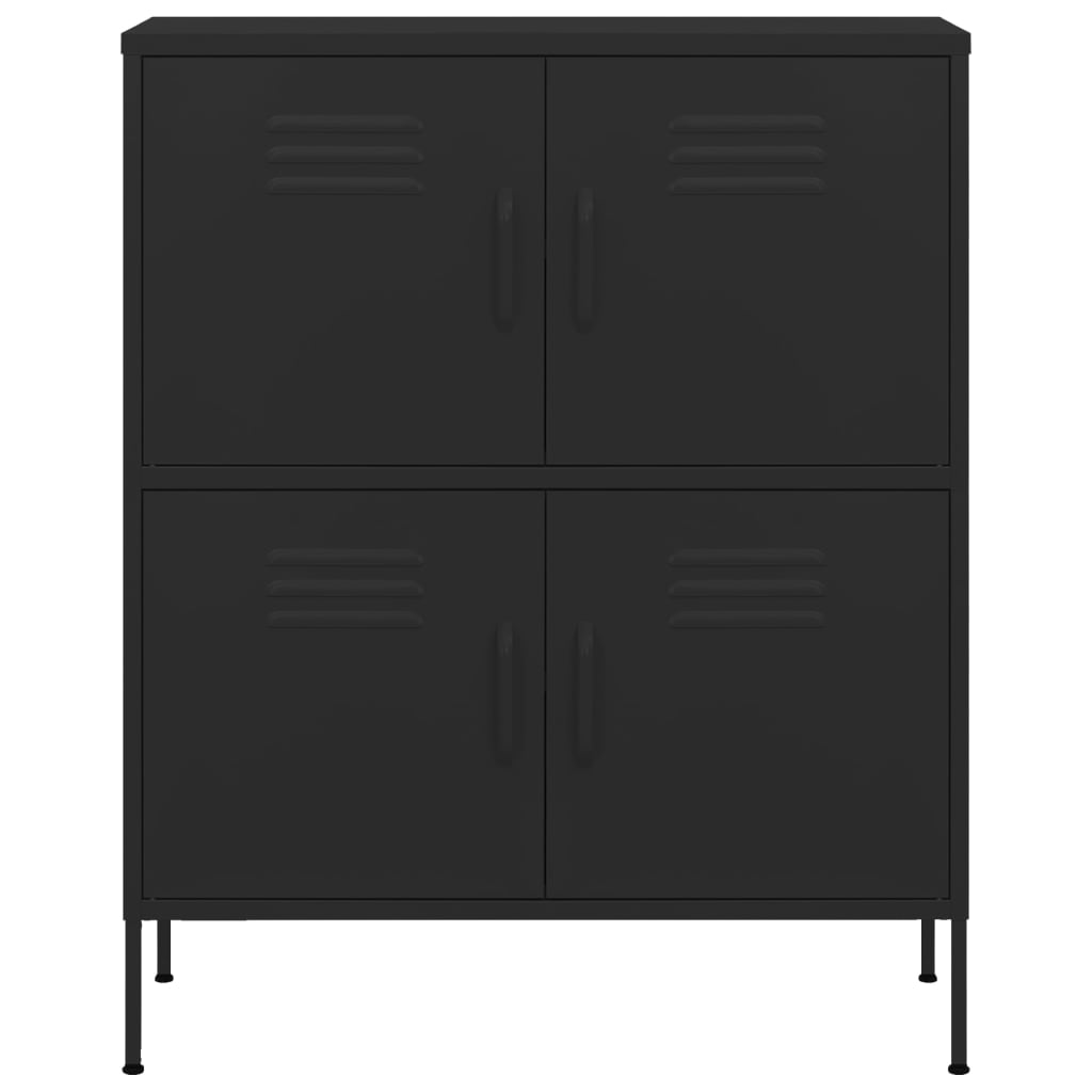 Armadietto Nero 80x35x101,5 cm in Acciaio | homemem39