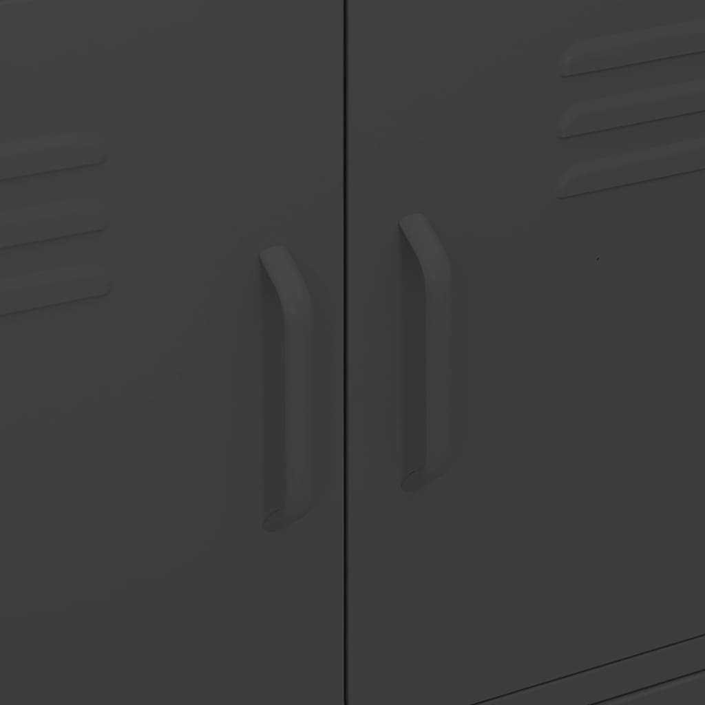 Armadietto Nero 80x35x101,5 cm in Acciaio | homemem39