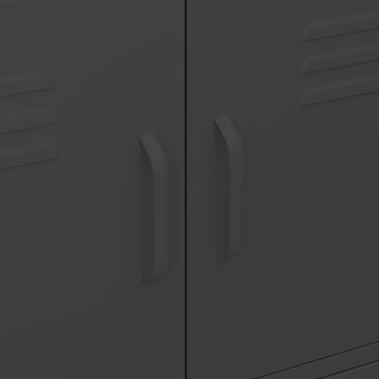 Armadietto Nero 80x35x101,5 cm in Acciaio | homemem39