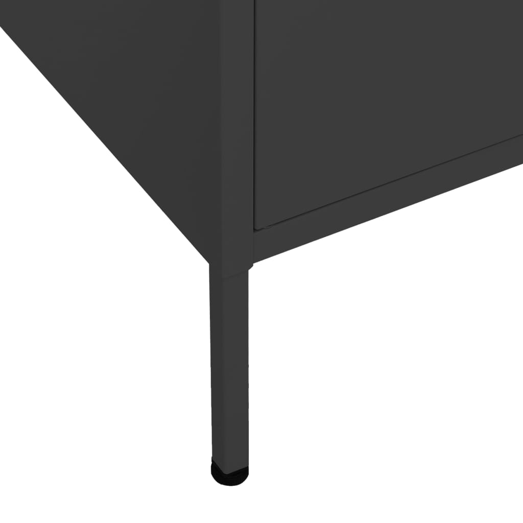 Armadietto Nero 80x35x101,5 cm in Acciaio | homemem39