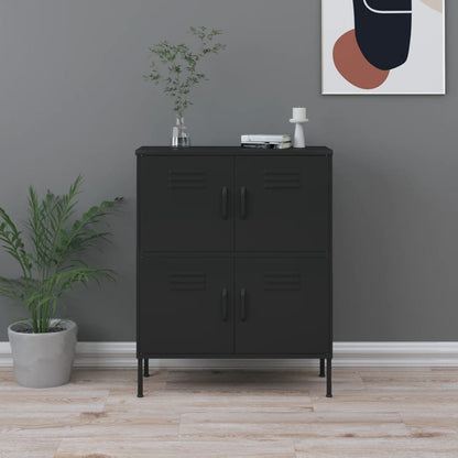 Armadietto Nero 80x35x101,5 cm in Acciaio | homemem39