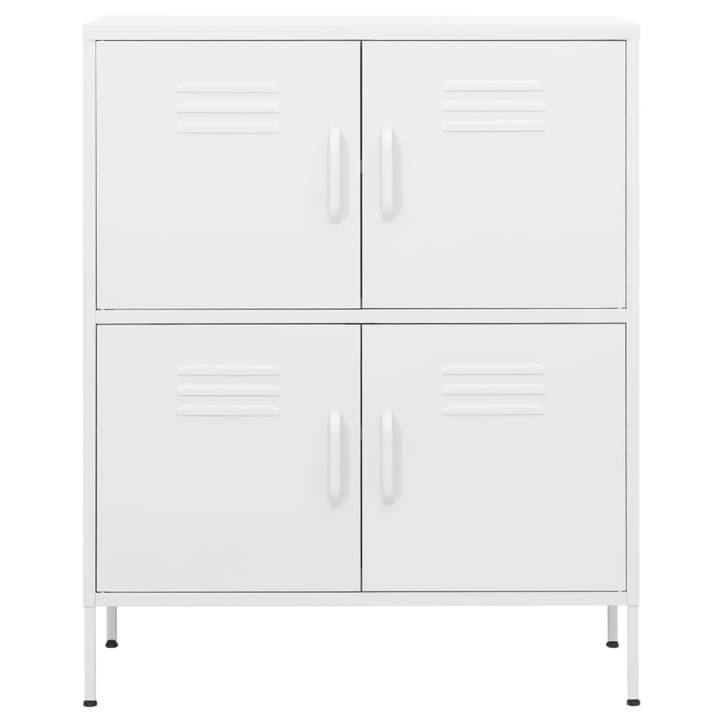 Armadietto Bianco 80x35x101,5 cm in Acciaio | homemem39