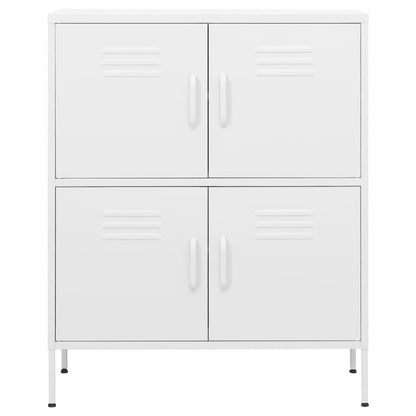 Armadietto Bianco 80x35x101,5 cm in Acciaio | homemem39
