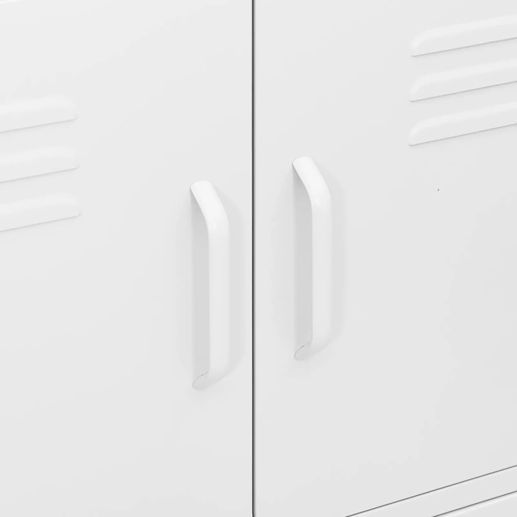 Armadietto Bianco 80x35x101,5 cm in Acciaio | homemem39
