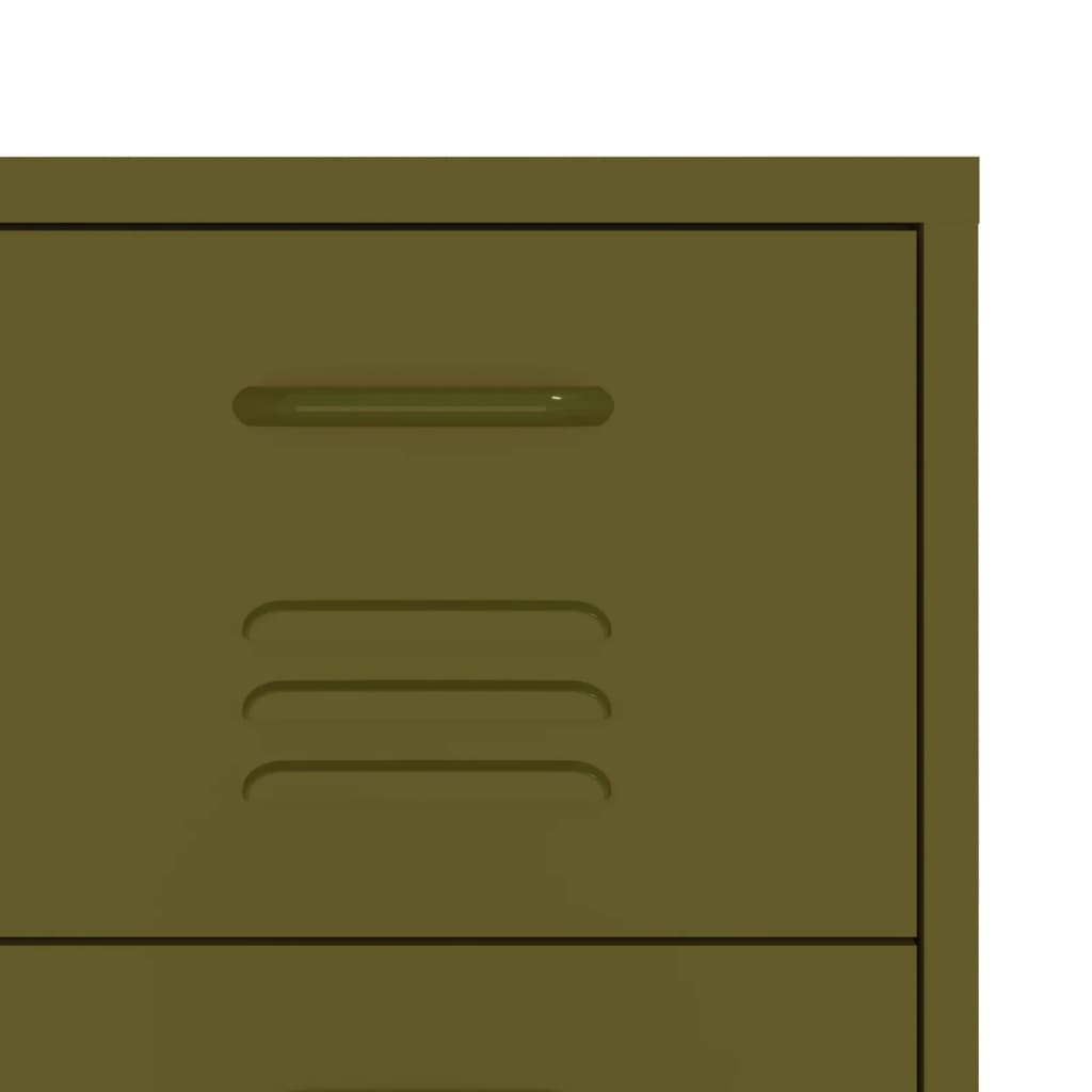 Cassettiera Verde Oliva 80x35x101,5 cm in Acciaio | homemem39