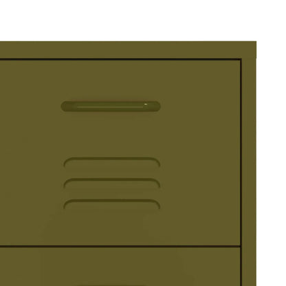 Cassettiera Verde Oliva 80x35x101,5 cm in Acciaio | homemem39