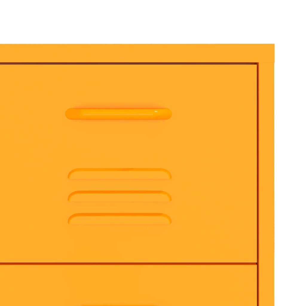Cassettiera Giallo Senape 80x35x101,5 cm in Acciaio | homemem39
