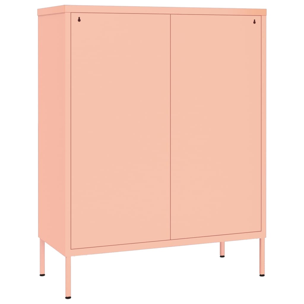 Cassettiera Rosa 80x35x101,5 cm in Acciaio - homemem39