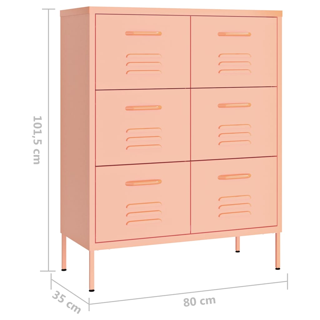 Cassettiera 80x35x101,5 cm in Acciaio