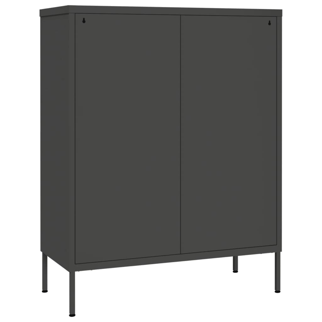 Cassettiera Antracite 80x35x101,5 cm in Acciaio - homemem39