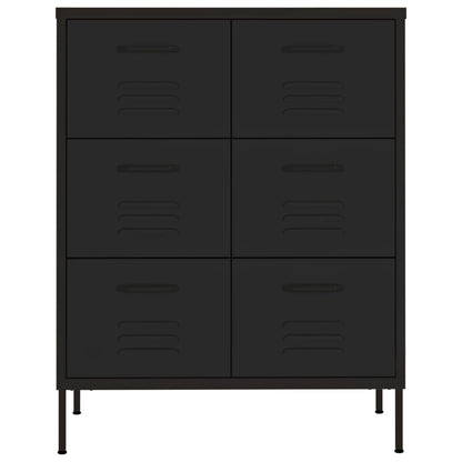 Cassettiera Nera 80x35x101,5 cm in Acciaio | homemem39