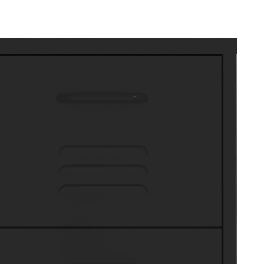 Cassettiera Nera 80x35x101,5 cm in Acciaio | homemem39