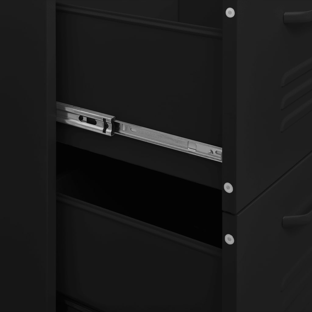 Cassettiera Nera 80x35x101,5 cm in Acciaio | homemem39