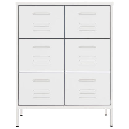 Cassettiera Bianca 80x35x101,5 cm in Acciaio | homemem39