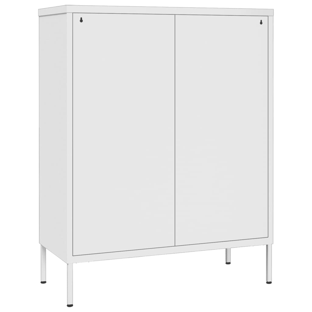 Cassettiera Bianca 80x35x101,5 cm in Acciaio | homemem39