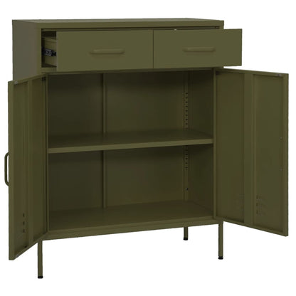 Armadietto Verde Oliva 80x35x101,5 cm in Acciaio | homemem39
