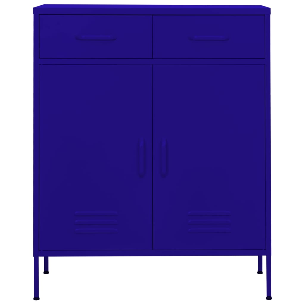 Armadietto Blu Marino 80x35x101,5 cm in Acciaio | homemem39