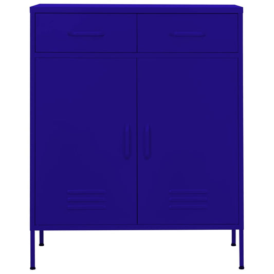 Armadietto Blu Marino 80x35x101,5 cm in Acciaio | homemem39