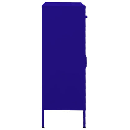Armadietto Blu Marino 80x35x101,5 cm in Acciaio | homemem39