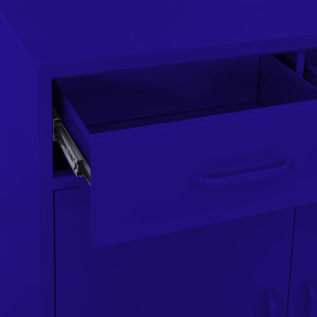 Armadietto Blu Marino 80x35x101,5 cm in Acciaio | homemem39
